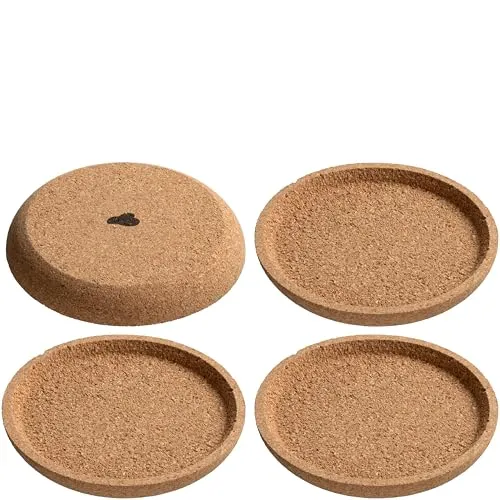 LEONARDO HOME GOCCE Untersetzer • 4 Stück • Naturkork • ovale Form • strukturierte Oberfläche • als Abdeckung geeignet • rutschfeste Eigenschaft • dekorativ und funktional • ⌀ 8,7 cm • beige • 057172