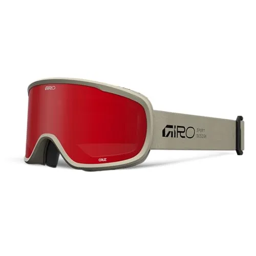 Giro Cruz Skibrille - Snowboardbrille für Herren, Damen, Jugend - Stone Tan Stacked - Amber Scarlet