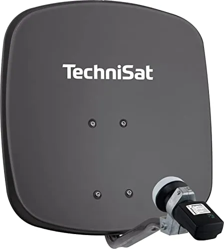 TechniSat DIGIDISH 45 – Kompakte Satelliten-Schüssel für 1 Teilnehmer - SAT-Antenne mit 45 cm Durchmesser, ideal für Balkon oder Camping, inklusive Wandhalterung und integriertem Satfinder für einfache Ausrichtung.