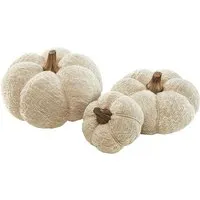 Kobolo Dekoobjekt Kürbis 3er Set - Herbstdeko aus Textil in 3 Größen, langlebig und pflegeleicht - ideal für eine gemütliche Atmosphäre in jedem Raum.