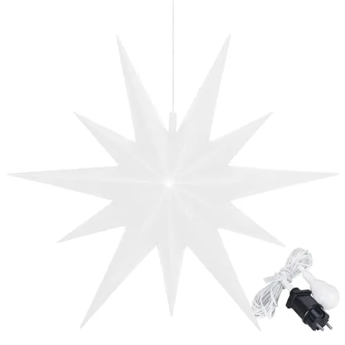 OVILUM Leuchtstern 2D XXL mit LED Beleuchtung | Ø 100cm | wetterfest - Wetterfester LED Leuchtstern mit 11 Spitzen, ideal für Garten und Wohnzimmer. Mit praktischem Timer und 7,5m Kabel für einfache Montage. Perfekte Weihnachtsdeko für gemütliche Winterabende.