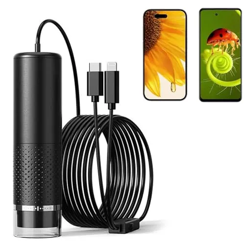 Colexy Mini Handy-Mikroskop, 10 bis 200X verstellbares Taschenmikroskop, digitales Mikroskop für Kinder, kompatibel mit Android und IOS