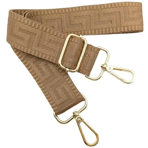 Verstellbarer Schultergurt für Taschen Dunkel Khaki, Taschengurte zum Wechseln, Taschengurt Breit mit Karabiner Gold, 80-130 cm Tragegurt Tasche für Damen Schulterriemen, Handtasche, 3.8cm, 1316