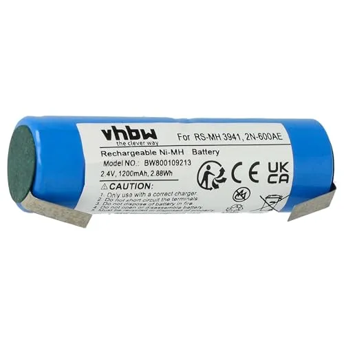 vhbw Akku kompatibel mit CuraMed Dentasonic elektrische Zahnbürste (1200mAh, 2,4V, NiMH)
