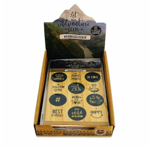 Stück im Display Bambus Sticker 