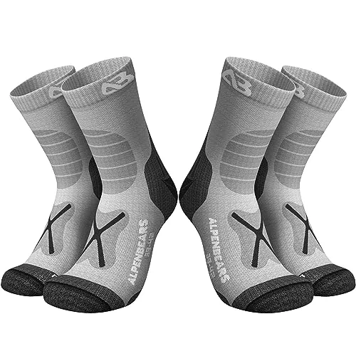 Alpen Bears Wandersocken 2er-Set - Funktionssocken für Trekking und Outdoor - Hochwertige Merino Wandersocken mit Anti-Blasen-Technologie und optimaler Passform, ideal für kalte Temperaturen und aktive Tage im Freien.