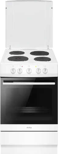 Amica SHE 11596-1 W - Standherd in Weiß, 50 cm - Herd der Energieeffizienzklasse A mit 68 l Garraum, 4 Kochzonen und praktischer Steam Clean Reinigung für müheloses Saubermachen.