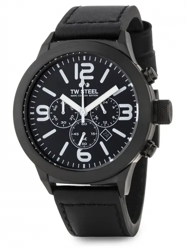 TW Steel Marc Coblen Edition mit Lederband Chronograph Datum 45 MM Black TWMC42