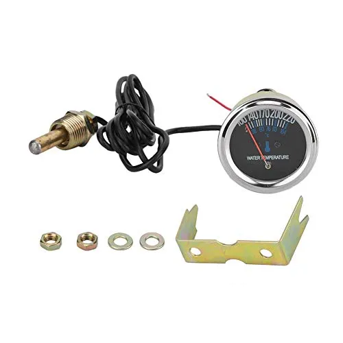 mechanical water temp gauge,Auto Wassertemperatur Meter,Metall Auto 52mm Mechanische Wassertemperatur Temp Meter Ersatz Manometer 38-104 ℃ 12V Gelbes Licht