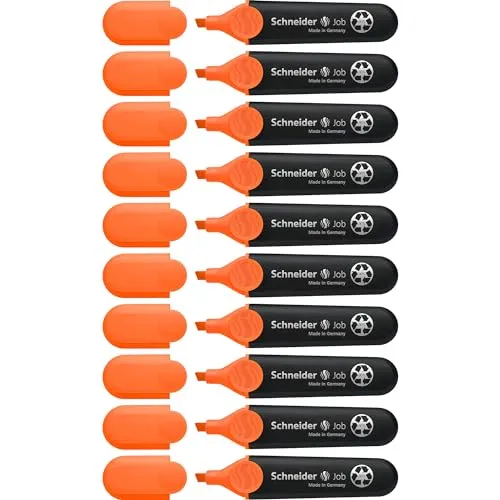Schneider Job 150 Textmarker (aus recyceltem Kunststoff, ausgezeichnet mit Der blaue Engel) 10er Pack orange