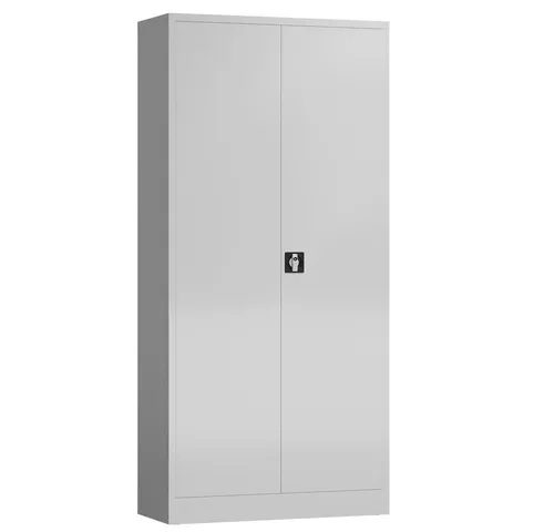 STEELBOXX Aktenschrank Metallschrank mit 2 Türen - Büroschränke mit 4 verstellbaren Fachböden für optimale Ordnung und Sicherheit dank Zylinderschloss. Ideal für Büro und Werkstatt, komplett montiert und platzsparend.