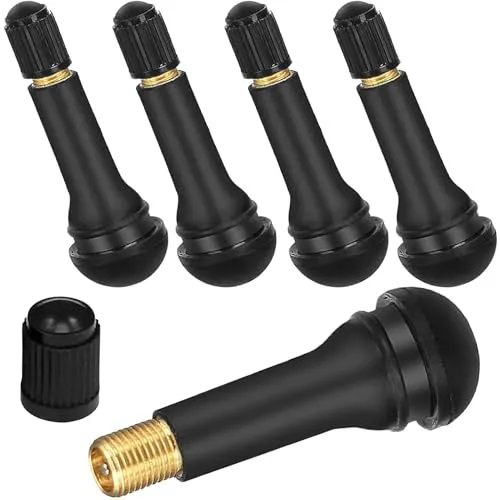 Stück Autoventil TR414,Reifenventil,Autoreifen Ventil,Gummi Ventile,Universal Gummiventile,Snap-In Gummiventile,Gummiventil Reifen,Starke Dichtigkeit,für Meist Auto,Motorräder(Schwarz) 5