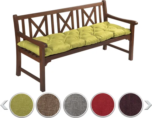 sunnypillow Bankauflage Stuhlkissen 200 x 40 cm - Gartenmöbelauflagen, wasserabweisend und besonders dick für höchsten Sitzkomfort, ideal für Gartenbänke und Hollywoodschaukeln!