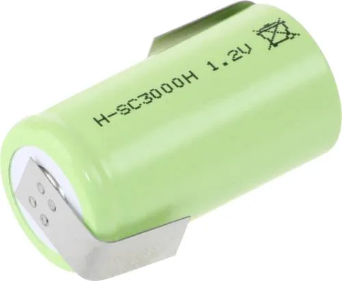 Mexcel -SC3000H Spezial-Akku Sub-C hochtemperaturfähig, Z-Lötfahne, Flat-Top NiMH 1.2V 3000 mAh 1St.