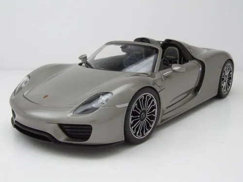 Porsche 918 Spyder Cabrio 2012 grau Modellauto 1:18 Welly - Hochwertiges Maßstabmodell im Maßstab 1:18. Detailgetreue Nachbildung mit öffnenden Türen und originaler Verpackung. Ideal für Sammler und Modellbau-Enthusiasten.