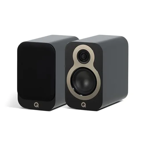 Q-Acoustics 3010C Regal-Lautsprecher, schwarz - 2er Set - Lautsprecher in elegantem Schwarz, ideal für Heimkino und Musikliebhaber, bieten klaren Klang und kompaktes Design.