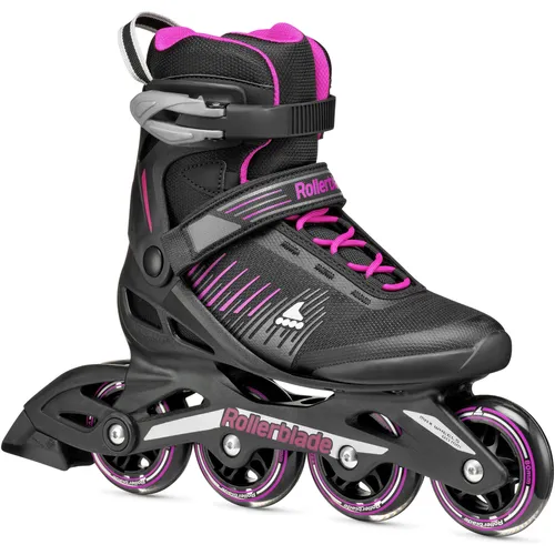 ROLLERBLADE ZETRABLADE Inline-Skates Damen - Schwarz und Pink, Größe 40 1/2 - Ausrüstung für Freizeitskaterinnen; optimaler Halt und Komfort für sicheres Skaten; robuste Schale und niedriger Schwerpunkt erleichtern das Lernen.