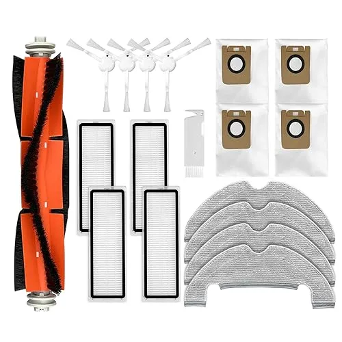 liveryde Zubehörset Kit Kompatibel mit Dreame D10 Plus / RLS3D / Z10 Pro / L10 Plus Roboterstaubsauger Ersatzteile Zubehör, 1 Hauptbürste, 4 Seitenbürsten, 4 Hepa-Filter, 4 Wischtücher, 4 Staubbeutel