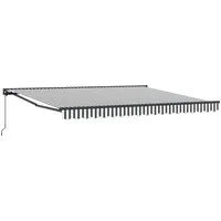 vidaXL Einziehbare Markise 400x300 cm - Anthrazit und Weiß - Stylische einziehbare Markise für deinen Balkon mit UV- und wasserabweisendem Stoff. Ideal für anpassbaren Schatten und perfekten Schutz an sonnigen Tagen.