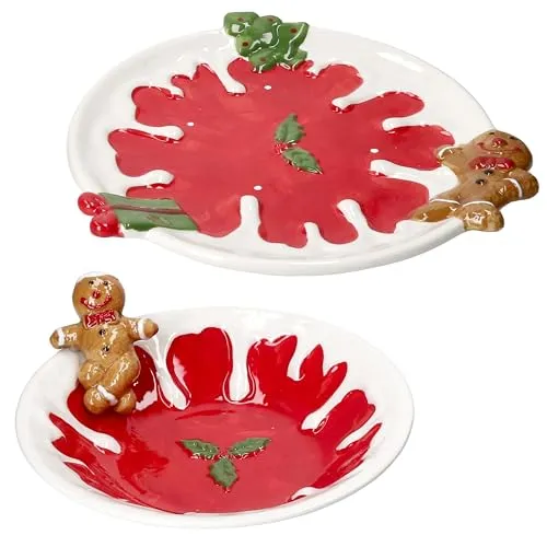 MamboCat 2tlg Servierplatte Set Weihnachtsstern – Teller & Schale