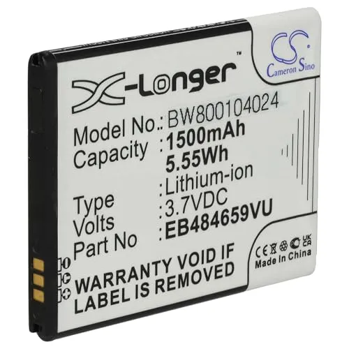 vhbw Akku Ersatz für Samsung EB484659VA, EB484659VABSTD, EB484659VU, EB484659VUCSTD für Handy Smartphone Telefon (1500mAh, 3,7V, Li-Ion)
