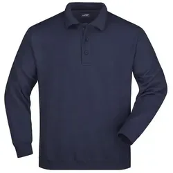 Polo-Sweat Heavy Klassisches Komfort Polo-Sweatshirt blau, Gr. S - Arbeits- & Schutzkleidung: Hochwertiges Polo-Sweatshirt aus gekämmter Baumwolle mit angerauter Innenseite für optimalen Komfort und Langlebigkeit.
