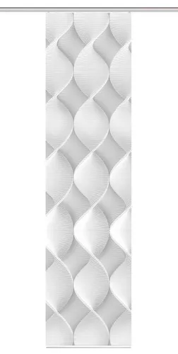 HOME in green Schiebegardine LAMIRA 245x60 cm - Fertiggardinen aus recyceltem Polyester mit modernem 3D-Motiv in Grau, halbtransparent für Licht und Privatsphäre, inklusive Zubehör für einfache Montage.