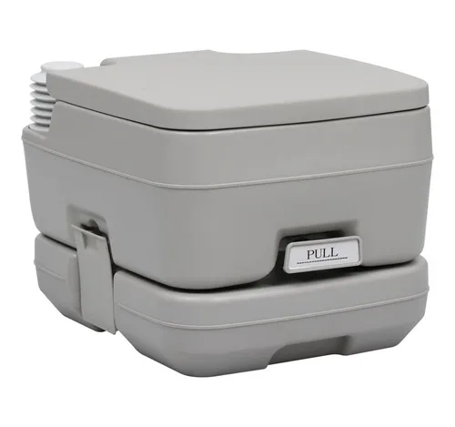 vidaXL Tragbare Campingtoilette Grau 10 + 10 L