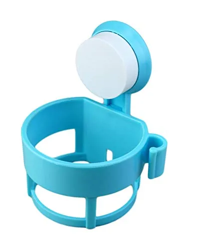 Fönhalter ohne Bohren | Haartrocknerhalter mit Saugnapf | Haartrockner Aufbewahrung - Wandmontage | Fön Ablage mit Kabelhalterung | Halterung mit Saugnäpfen aus Kunststoff | Farbe [Türkis]