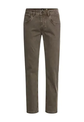 camel active Herren 5-Pkt Relaxed Fit Hose aus Baumwoll-Elasthan-Mix Waldgrün, menswear-36/34