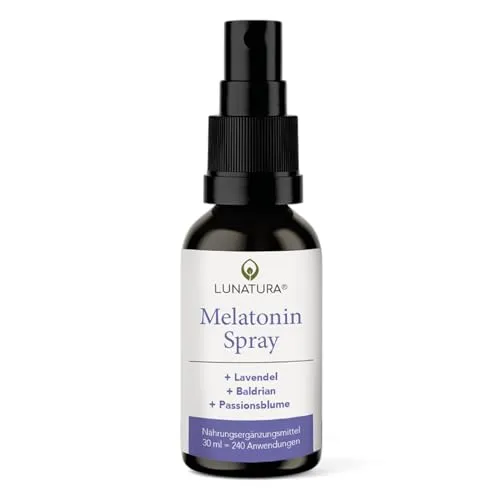 Lunatura® Melatonin Spray - mit Lavendel, Baldrian und Passionsblume - 0,5 mg Melatonin pro Tagesdosis - 30 ml - 240 Anwendungen
