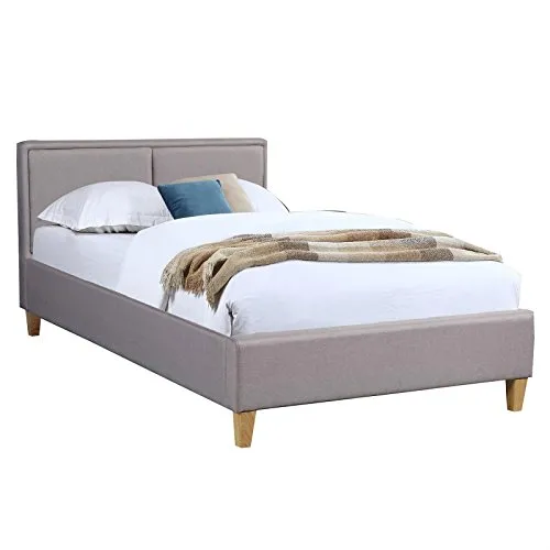 CARO-Möbel Polsterbett ANAIS, Einzelbett 120x200 cm - Elegantes Polsterbett in Grau mit inklusive Lattenrost, ideal für komfortable Nächte und modernes Wohndesign.