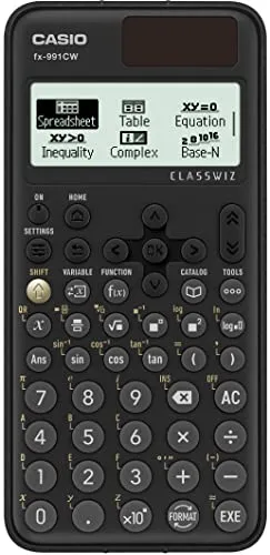 Casio Schulrechner FX-991CW - Solarzellenbetrieb - Taschenrechner für Schule und Studium, mit Solarzellen für umweltfreundlichen Betrieb und umfassenden Funktionen für Mathematik und Naturwissenschaften.