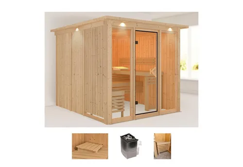 welltime Sauna Artja 240,5 x 248 cm mit 9 kW Ofen
