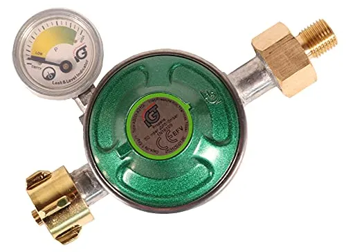 GARDINGER Druckregler 50 mbar integrierte Schlauchbruchsicherung mit Druckknopf