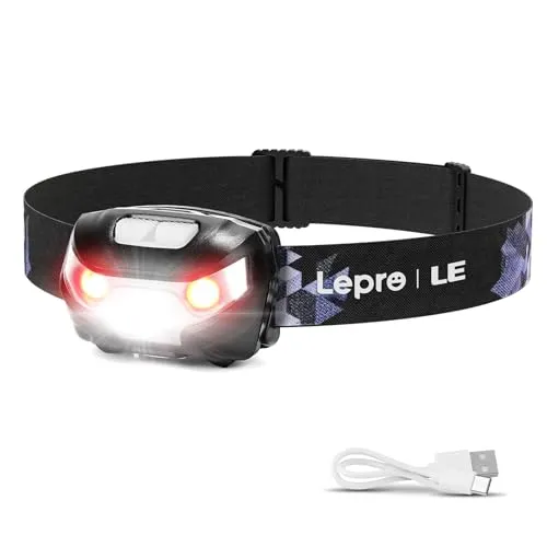 Wiederaufladbare LED-Stirnlampe von Lepro