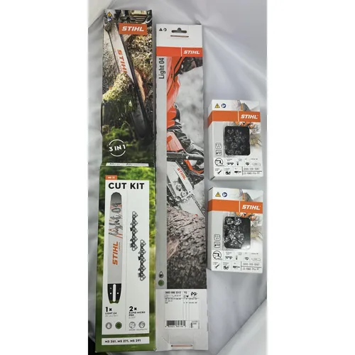 STIHL Cut Kit 11 - Schneidgarnituren Set für Motorsägen - Zubehör für Gartengeräte, inkl. 2 Sägeketten und 1 Führungsschiene für optimale Schnittleistung und schnelle Einsatzbereitschaft der STIHL MS 261, 271 & 291.