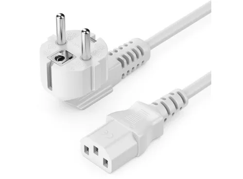 deleyCON deleyCON 3m Kaltgerätekabel Typ F (CEE 7/4) 90° - Kaltgerätekupplung Stromkabel