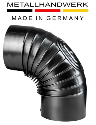 Armin Bay Ofenrohre Ofenrohr Bogen Gebläut 90 Grad - Durchmesser 120 mm mit Tür