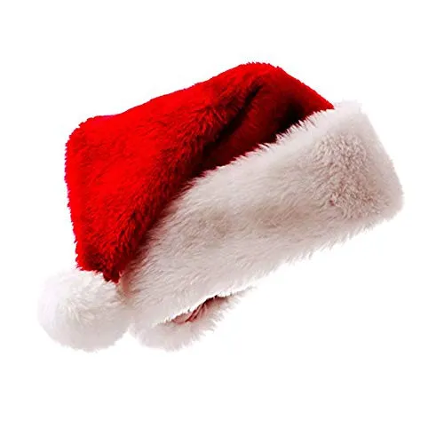 meioro Weihnachtsmütze Nikolausmütze Luxus Plüsch Hut Erwachsene Hut Weihnachten Familie Partyzubehör Mütze Weihnacht Christmas Xmas