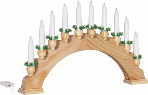 vidaXL Weihnachtskerzenbogen mit 10 LED Kerzen in braun von vidaXL