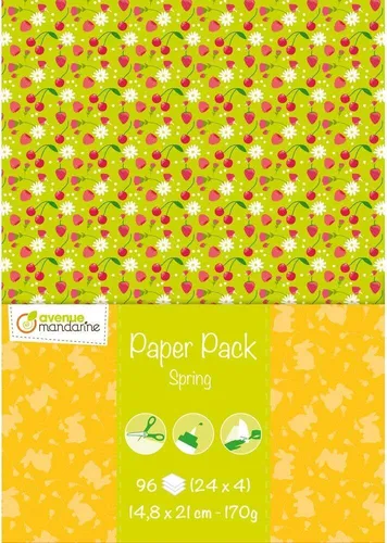 Avenue Mandarine CC040C Paper Pack, 96 Bogen aus Papier 170g (24 Designs x4), DI