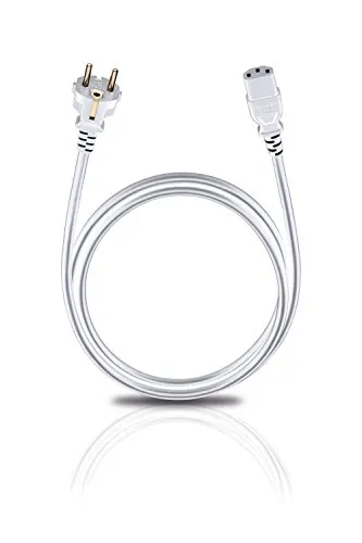 Oehlbach Powercord C13 - 5m Netzkabel mit Schukostecker - Hochwertiges, VDE geprüftes Netzkabel mit 24 Karat vergoldeten Kontakten für hervorragende Kontaktsicherheit und Flexibilität. Ideal für AV-Receiver, PCs und mehr.