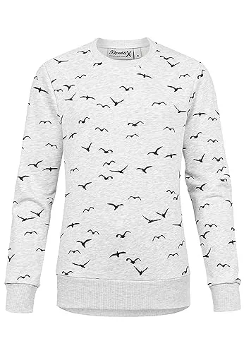 REPUBLIX Damen Kapuzenpullover Sweatjacke Pullover Hoodie Sweatshirt RD-017 Hellgrau Melange L