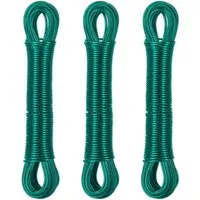 Relaxdays Wäscheleine PVC Stahl Grün Reißfest UV-Beständig 3 x 20 m
