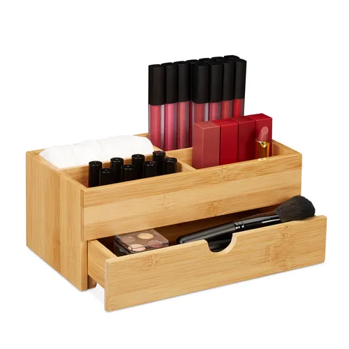 Kosmetik organizer Multifunktionsbox 4 Fächer 0,9 kg Schmuck Organizer Bambus