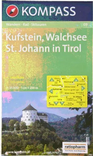Kufstein, Walchsee, Sankt Johann in Tirol: Wander-, Rad- und Skitourenkarte. GPS-genau. 1:25.000