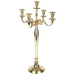 Gräfenstayn Kerzenständer 5-armig - Eleganter goldfarbener Kerzenleuchter - Kerzenständer in goldfarben, 60 cm hoch, ideal für stilvolle Tischdekoration und festliche Anlässe.