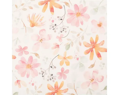 SCHÖNER LEBEN. Stoff Regenjackenstoff Meterware wasserdicht soft Blumen ecru bunt 145cm, abwaschbar