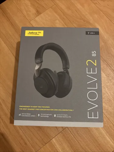 Jabra Evolve2 85 - Wireless Headset mit Noise Cancelling, bis zu 37 Stunden Akkulaufzeit für ungestörtes Arbeiten und klare Gesprächsqualität